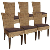 Esszimmer Stühle 6er Set Rattanstühle Wintergarten Korbstühle Cardine cabana Sitzkissen braun