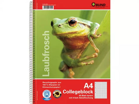 BUND Collegeblock DIN A4, 80 Blatt kariert