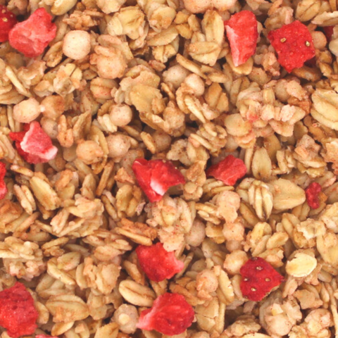 Crunchy Müsli Erdbeer Hafer 1kg lose - bio vegan palmölfrei mit Rohrzucker