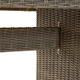 Tisch-Set mit 6 Stühlen -  Stahl, Rattan (7-teilig)