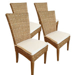 Esszimmer Stühle Rattanstühle Wintergarten Stühle Korbstühle Cardine 4 Stück Stuhl capuccino