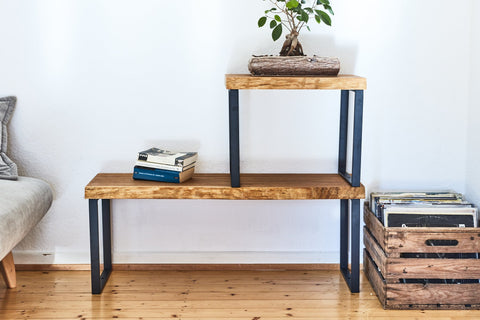 Modulares Regal mit Naturkante aus Eichenholz (150cm)