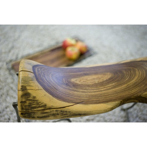 Sitzbänkchen Hocker "Nisa Tabru" Unikat Altmetall Palisander-Holz