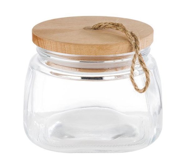 3x Vorratsglas mit Holzdeckel – Heimathafen Shop