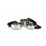 Runde Edelstahl Lunchbox schwarz