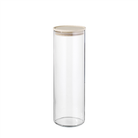 4x Glaszylinder mit Holzdeckel - verschiedene Größen zur Auswahl