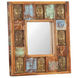 Spiegel mit Buddha-Verzierung 50x50 cm Recyceltes Massivholz