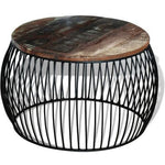 Couchtisch Rund Altholz Massiv 68x37 cm