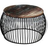 Couchtisch Rund Altholz Massiv 68x37 cm