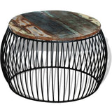 Couchtisch Rund Altholz Massiv 68x37 cm