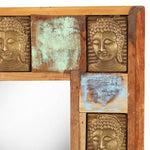 Spiegel mit Buddha-Verzierung 50x50 cm Recyceltes Massivholz
