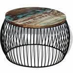 Couchtisch Rund Altholz Massiv 68x37 cm