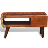 Couchtisch mit Abgerundeter Kante 1 Schublade Altholz