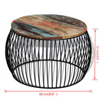 Couchtisch Rund Altholz Massiv 68x37 cm