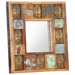 Spiegel mit Buddha-Verzierung 50x50 cm Recyceltes Massivholz