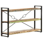 Bücherregal 3 Fächer 140x30x80 cm Altholz Massiv